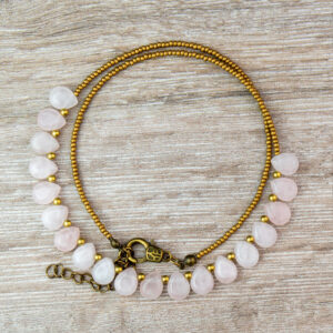 Collar de cuarzo rosa