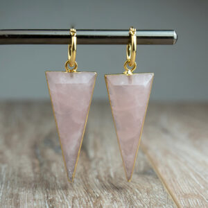 Pendientes de cuarzo rosa