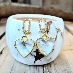 Pendientes de cuarzo claro