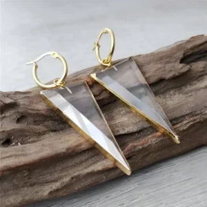 Pendientes de cuarzo claro