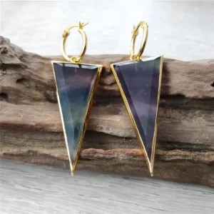 Pendientes de fluorita arcoiris