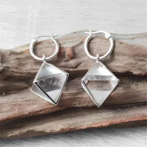 Pendientes de cuarzo claro