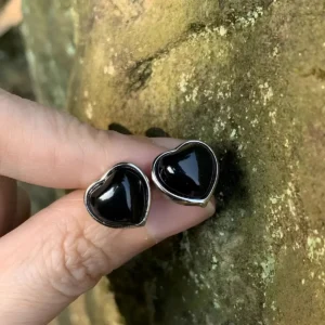 Pendientes de obsidiana negra