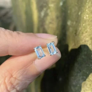 Pendientes topasio azul