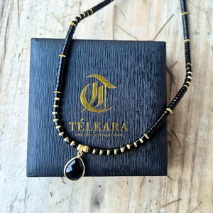 Collar agata negra